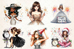 New Year Black American Girl Clipart Bundle - CraftNest - Digital Crafting and Art