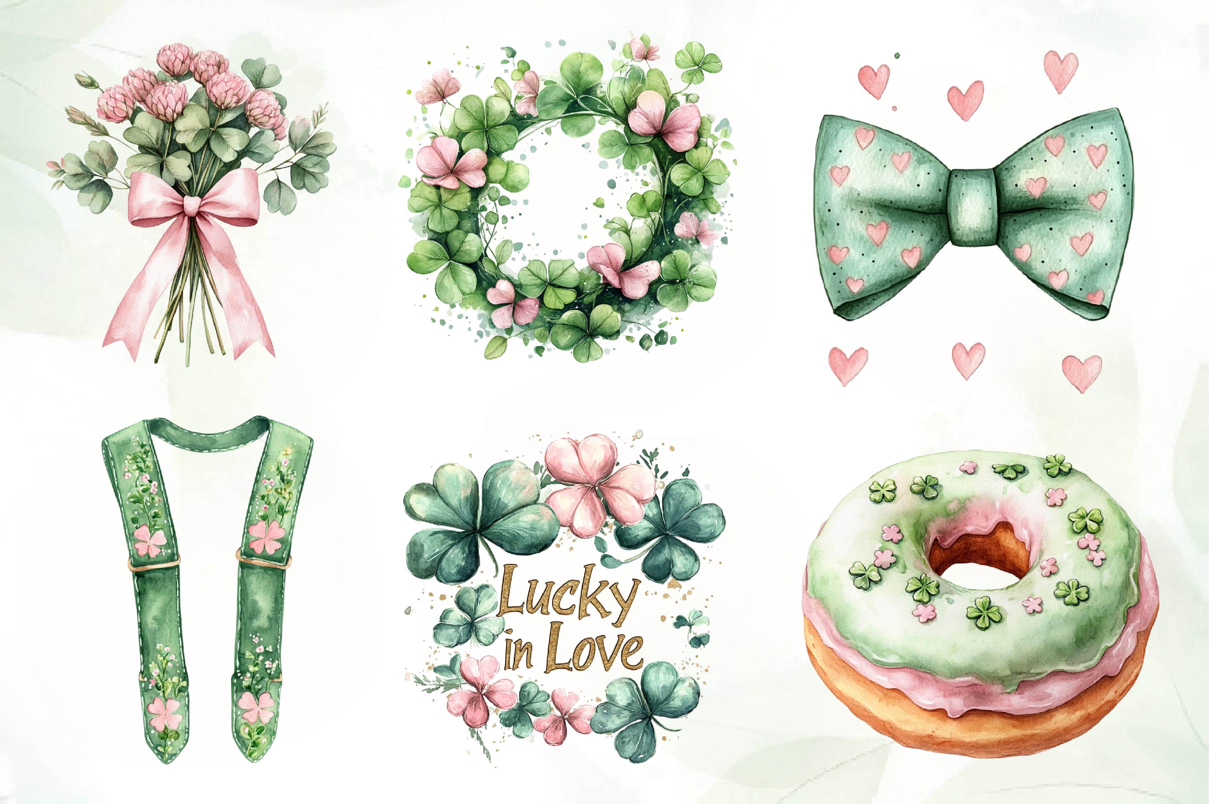 Pink St Patricks Day Clipart Bundle - CraftNest - Digital Crafting and Art
