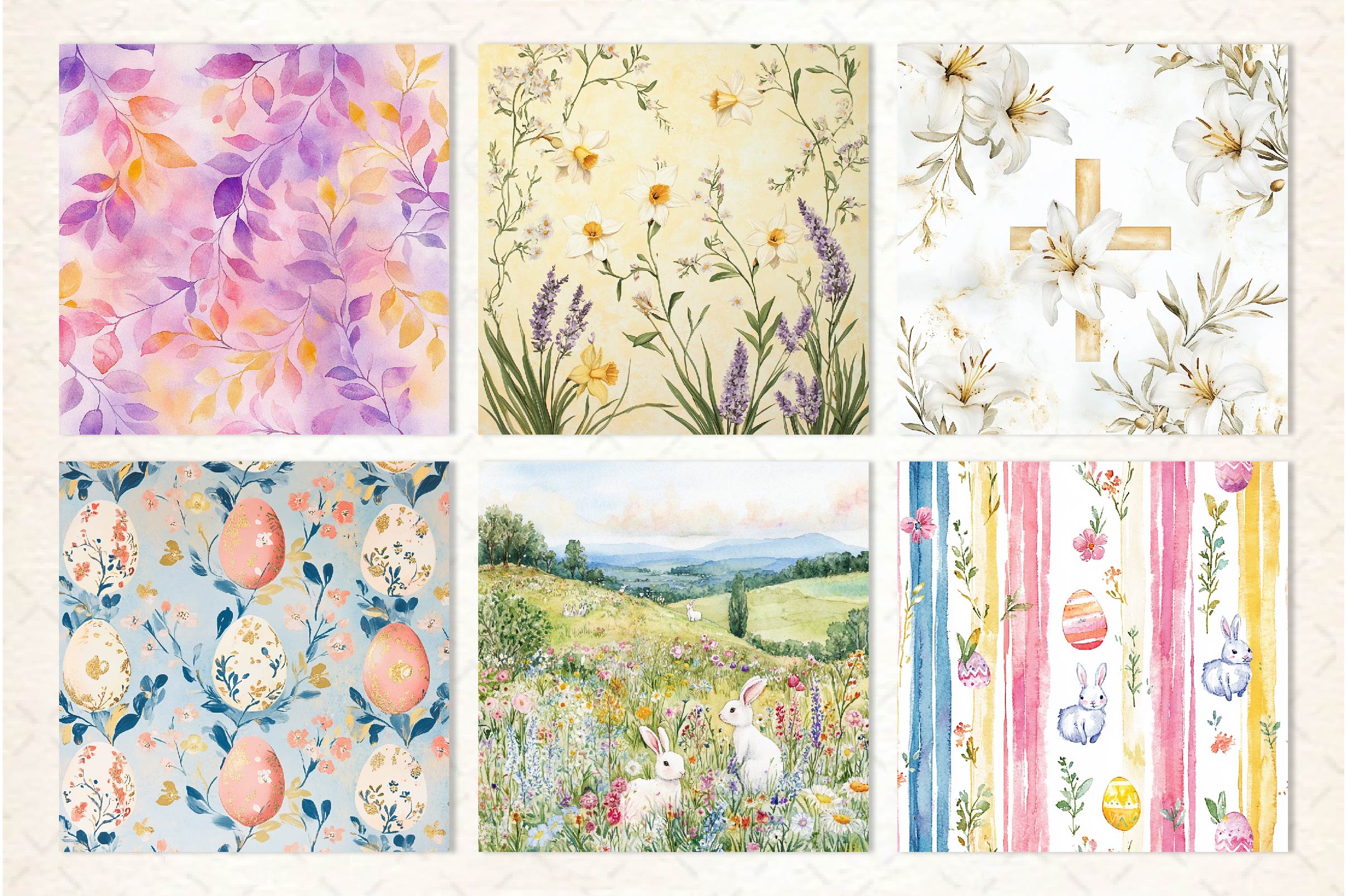 Easter Pattern Background Clipart Bundle - CraftNest - Digital Crafting and Art