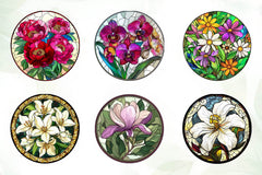Floral Round Stained Glass Clipart Bundle - CraftNest - Digital Crafting and Art