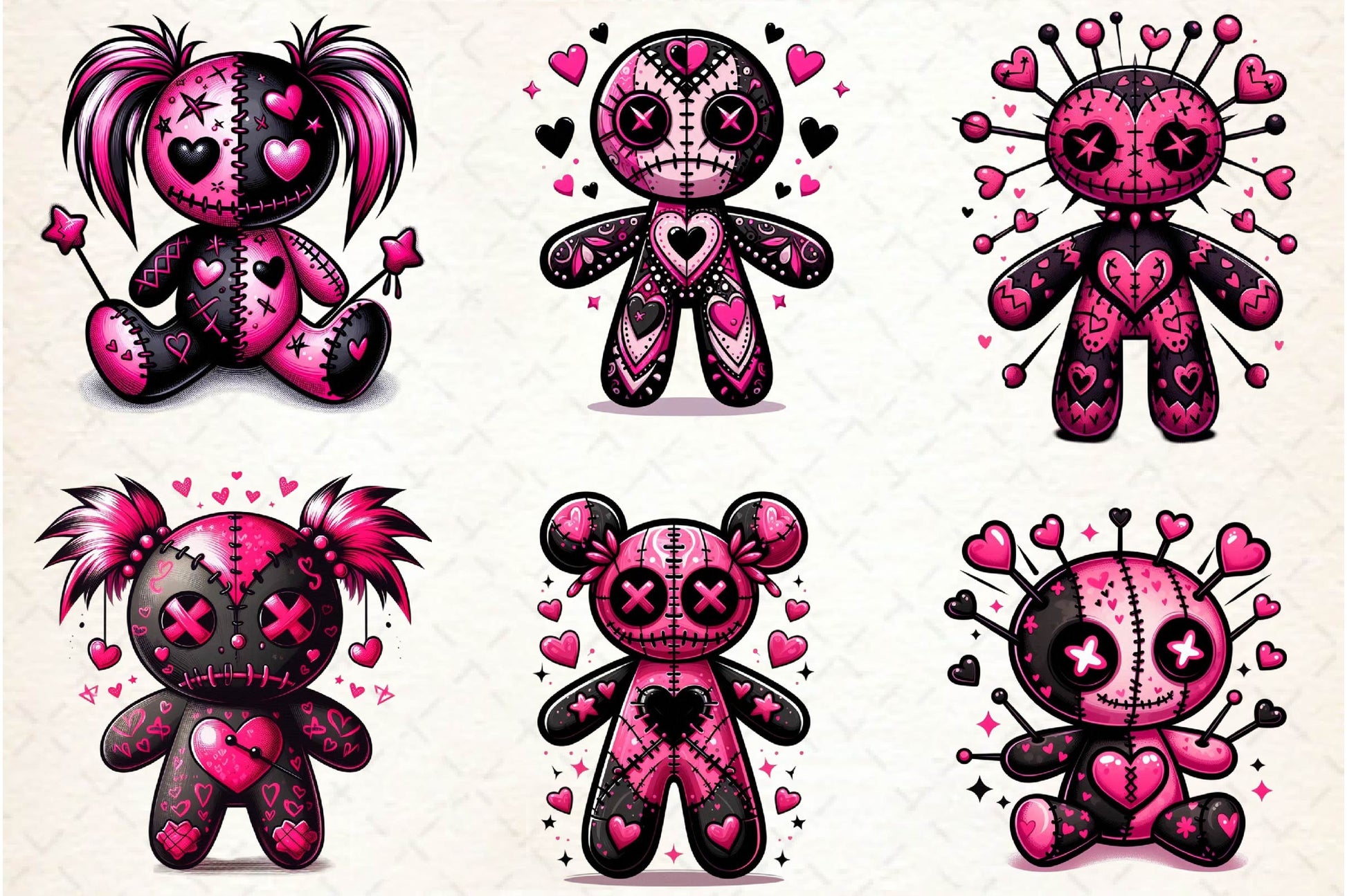 Valentines Day Gothic Voodoo Doll Clipart Bundle 1 - CraftNest - Digital Crafting and Art