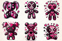 Valentines Day Gothic Voodoo Doll Clipart Bundle 1 - CraftNest - Digital Crafting and Art