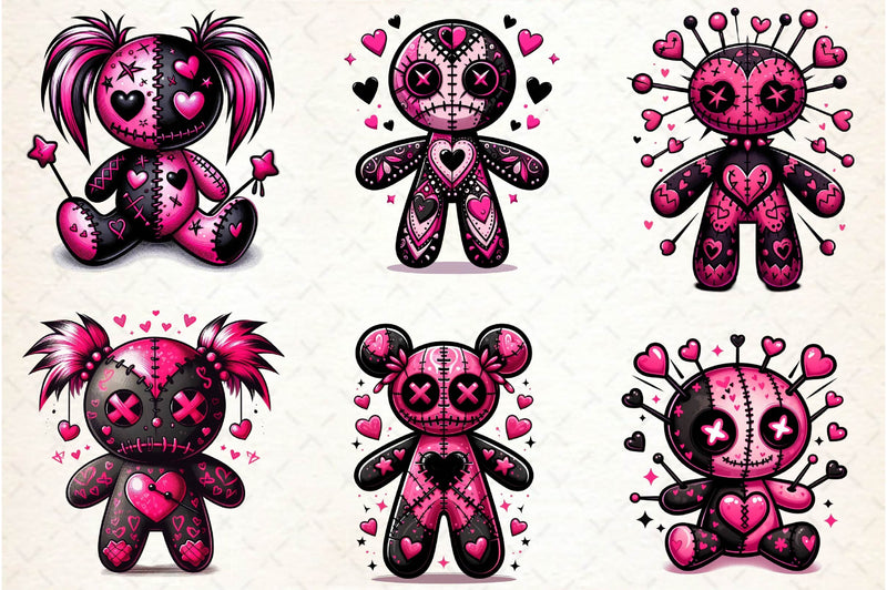 Valentines Day Gothic Voodoo Doll Clipart Bundle 1 - CraftNest - Digital Crafting and Art