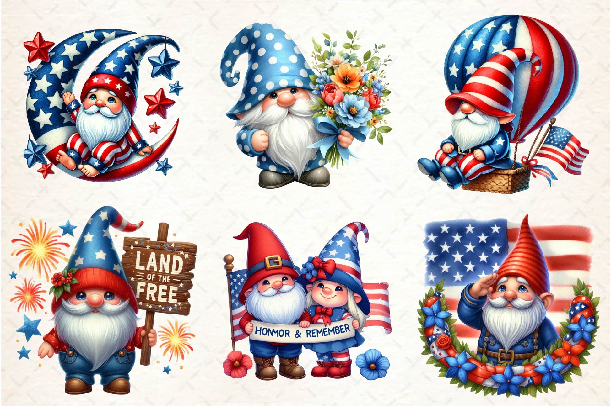 Memorial Day Gnome Clipart Bundle - CraftNest - Digital Crafting and Art