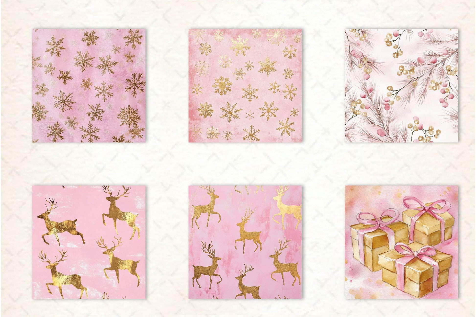Pink And Gold Christmas Clipart Bundle - CraftNest - Digital Crafting and Art