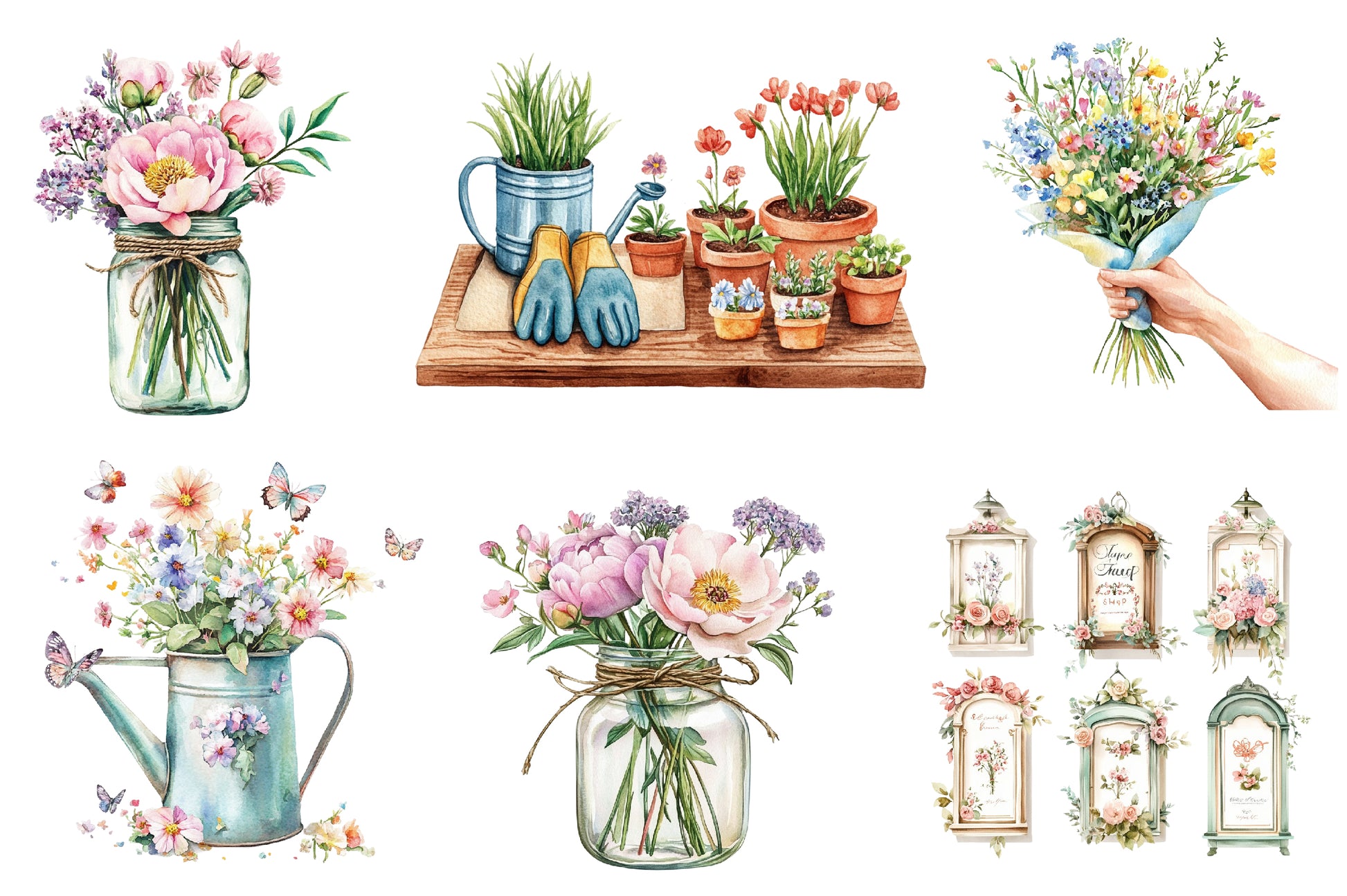 Spring Florist Shop Clipart Bundle - CraftNest - Digital Crafting and Art