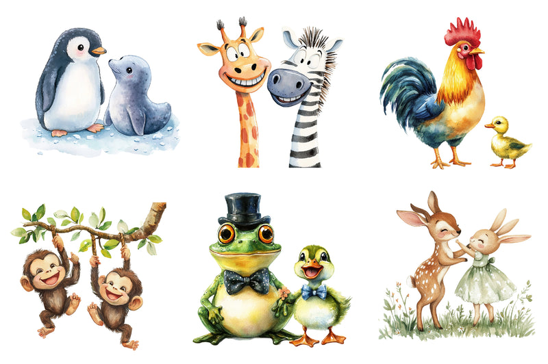 Quirky Friendship Animals Clipart Bundle - CraftNest - Digital Crafting and Art