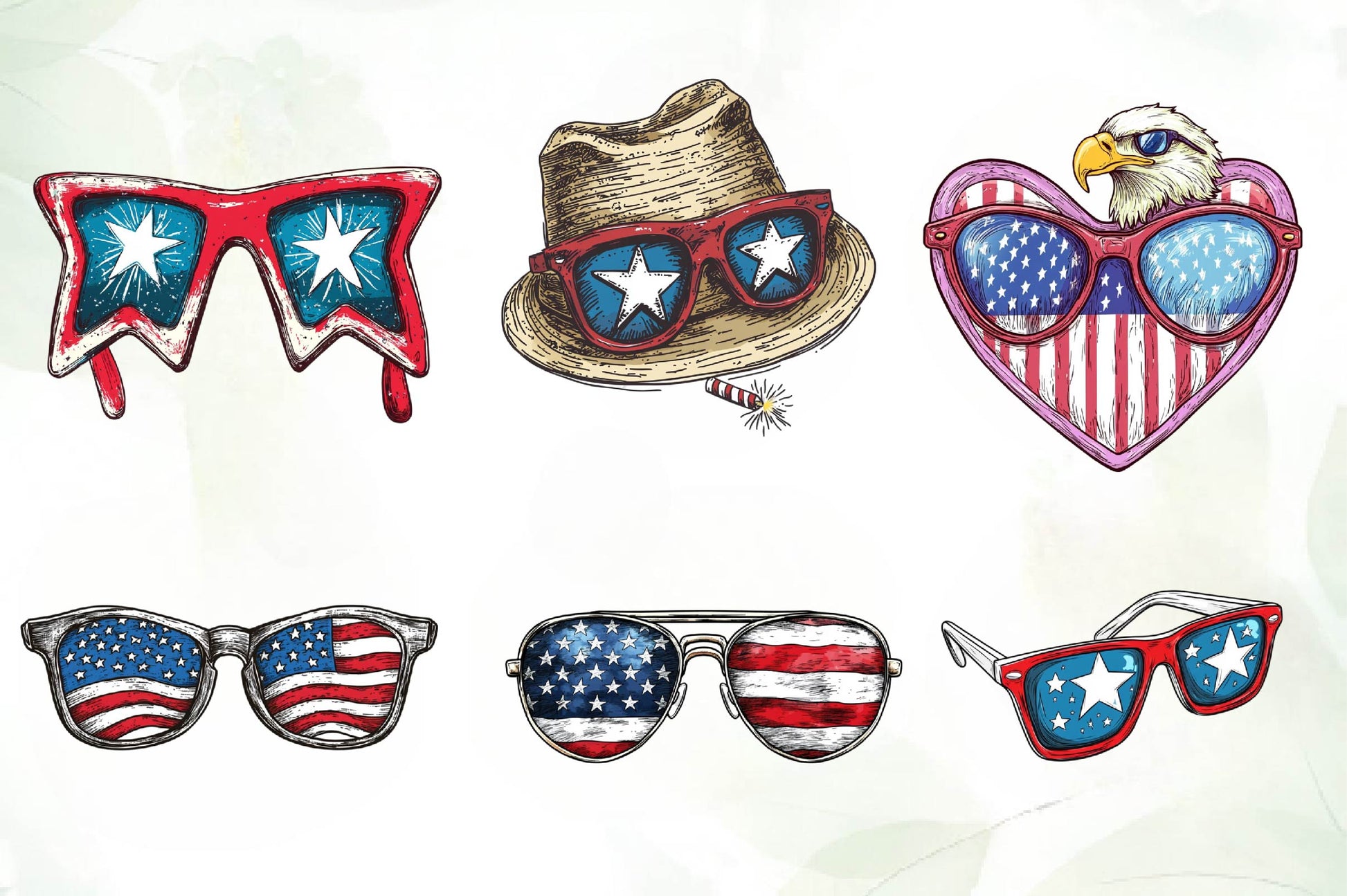 4th Of July Sunglasses Clipart Bundle - CraftNest - Digital Crafting and Art