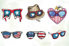 4th Of July Sunglasses Clipart Bundle - CraftNest - Digital Crafting and Art