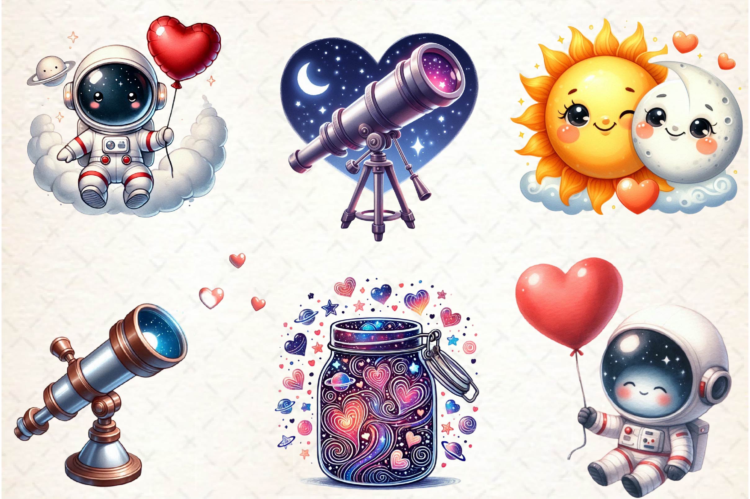 Celestial Valentine Clipart Bundle - CraftNest - Digital Crafting and Art