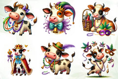 Mardi Gras Cow Clipart Bundle - CraftNest - Digital Crafting and Art
