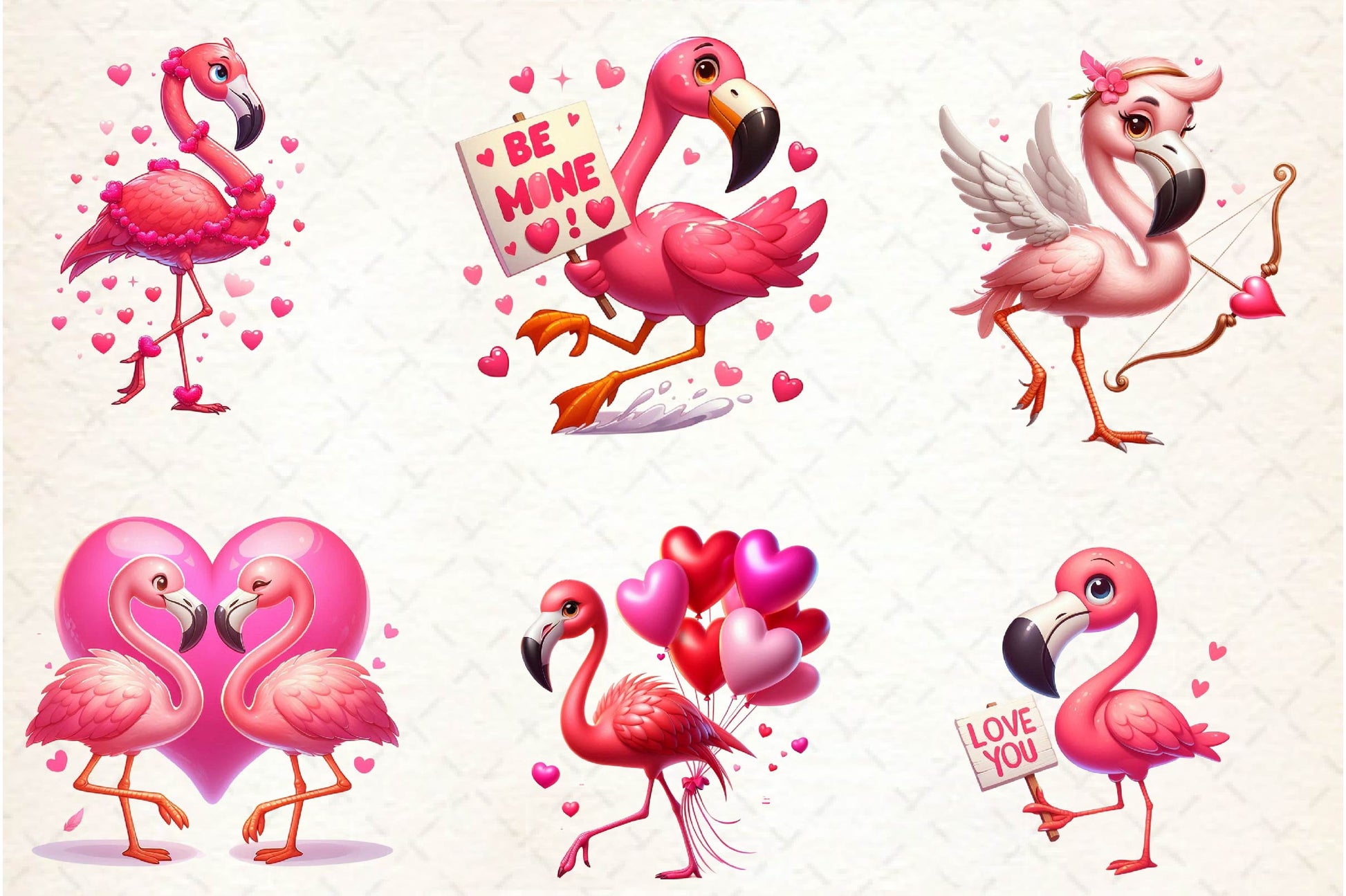 Valentine's Day Love Flamingo Clipart Bundle - CraftNest - Digital Crafting and Art
