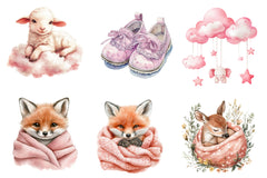 Pink Baby Girl Nursery Clipart Bundle 1 - CraftNest - Digital Crafting and Art