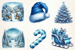Blue Christmas Clipart Bundle - CraftNest - Digital Crafting and Art