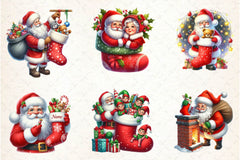 Christmas Stocking Santa Clipart Bundle - CraftNest - Digital Crafting and Art