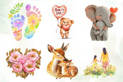 Hand Painted Mothers Day Clipart Bundle - CraftNest - Digital Crafting and Art