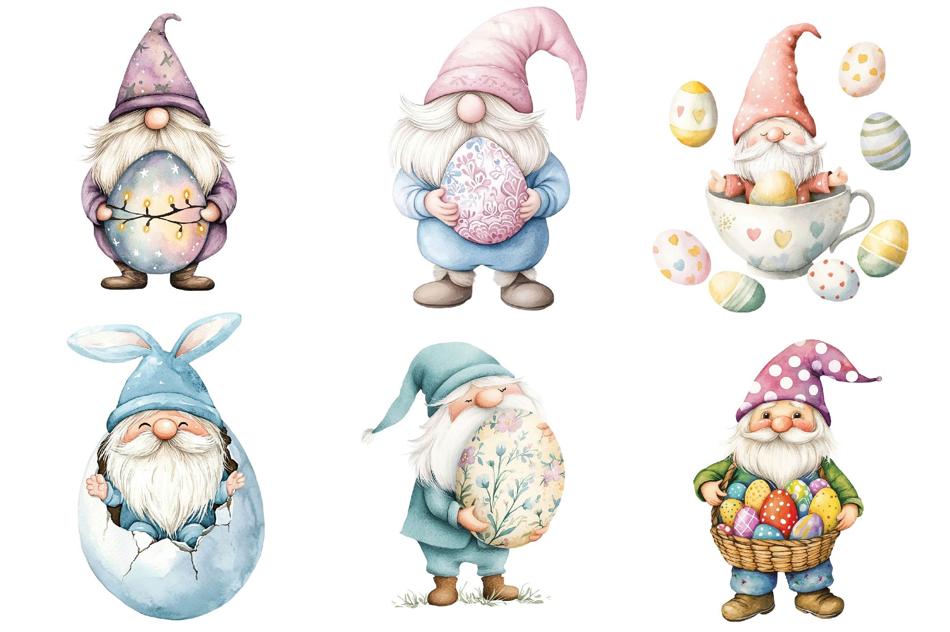 Easter Egg Gnome Clipart Bundle - CraftNest - Digital Crafting and Art