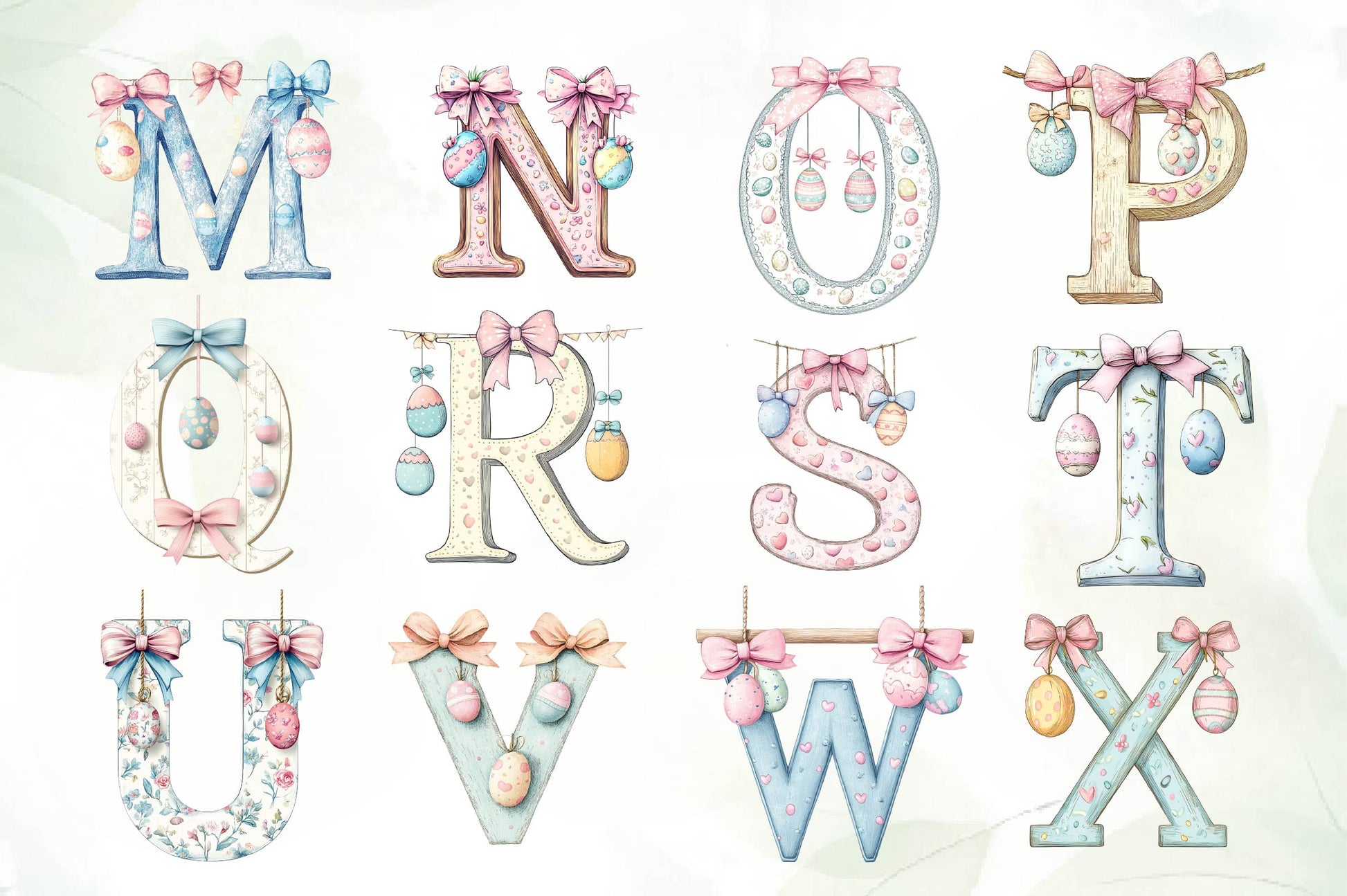 Easter Pastel Alphabet Clipart Bundle - CraftNest - Digital Crafting and Art