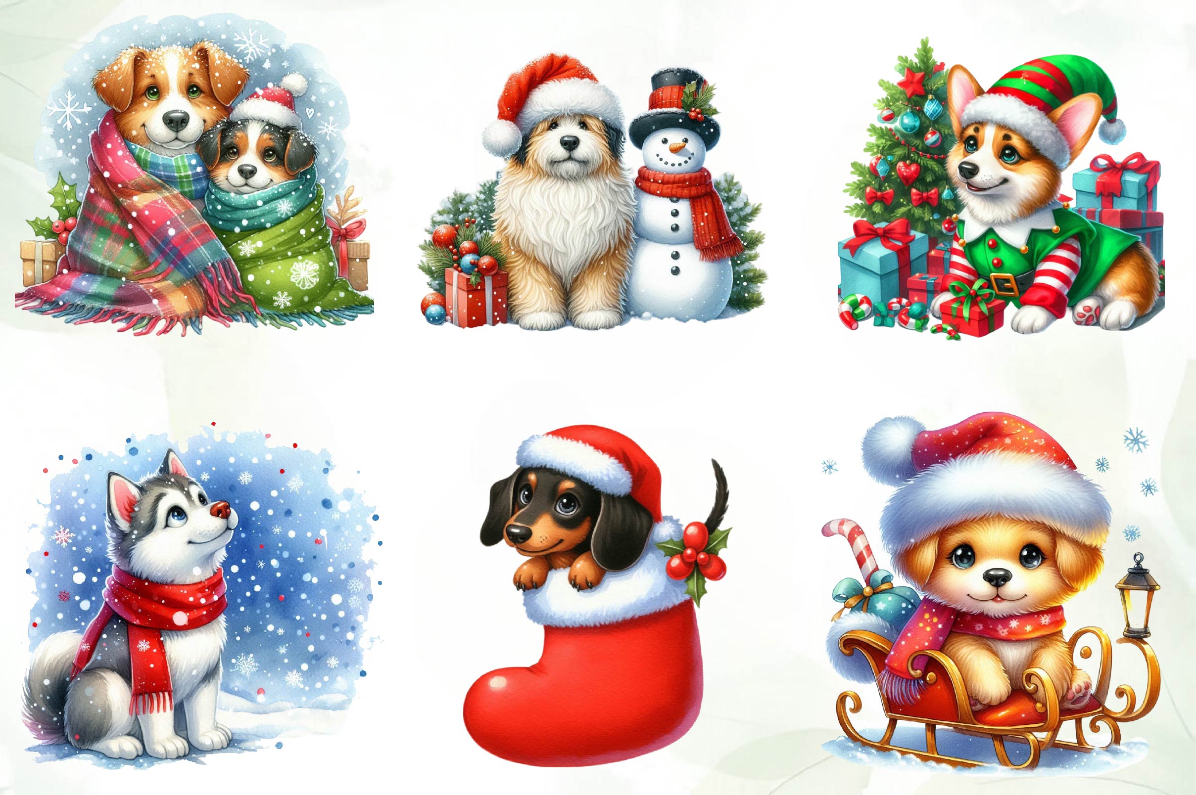 Funny Christmas Animals Clipart Bundle - CraftNest - Digital Crafting and Art