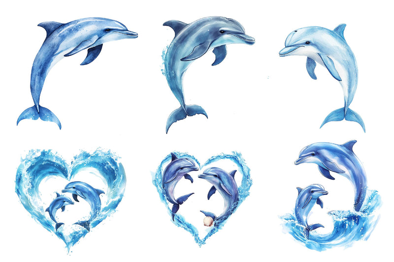 Dolphin & Calf Clipart Bundle - CraftNest - Digital Crafting and Art