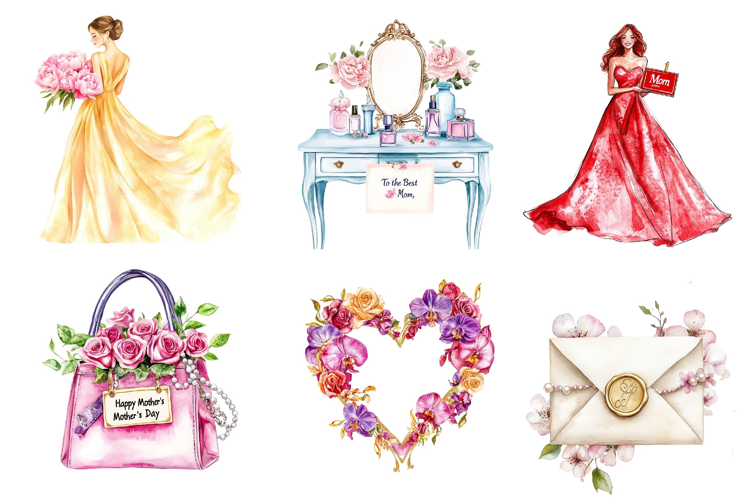 Glamorous Mothers Day Clipart Bundle - CraftNest - Digital Crafting and Art