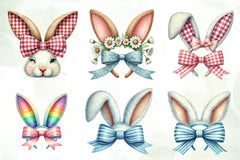 Easter Bunny Ear Coquette Bow Clipart Bundle - CraftNest - Digital Crafting and Art