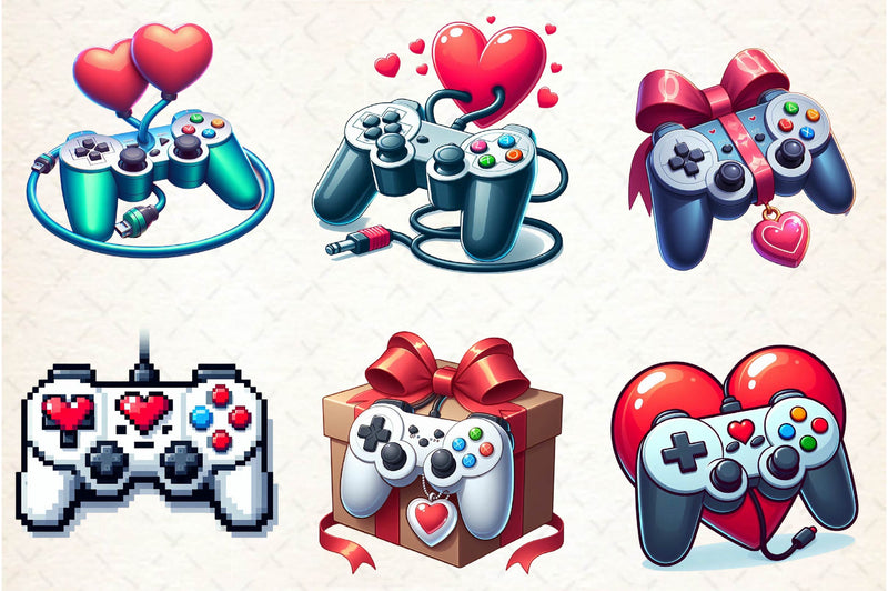 Valentine Game Controllers Clipart Bundle - CraftNest - Digital Crafting and Art