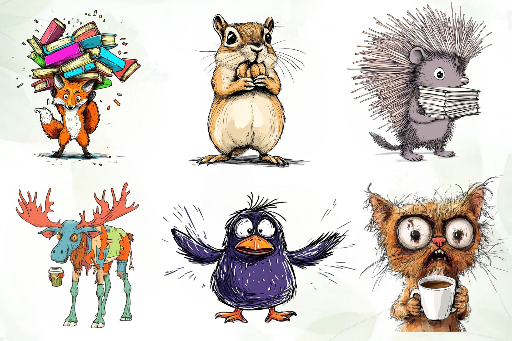 Funny Quirky Animals Clipart Bundle - CraftNest - Digital Crafting and Art