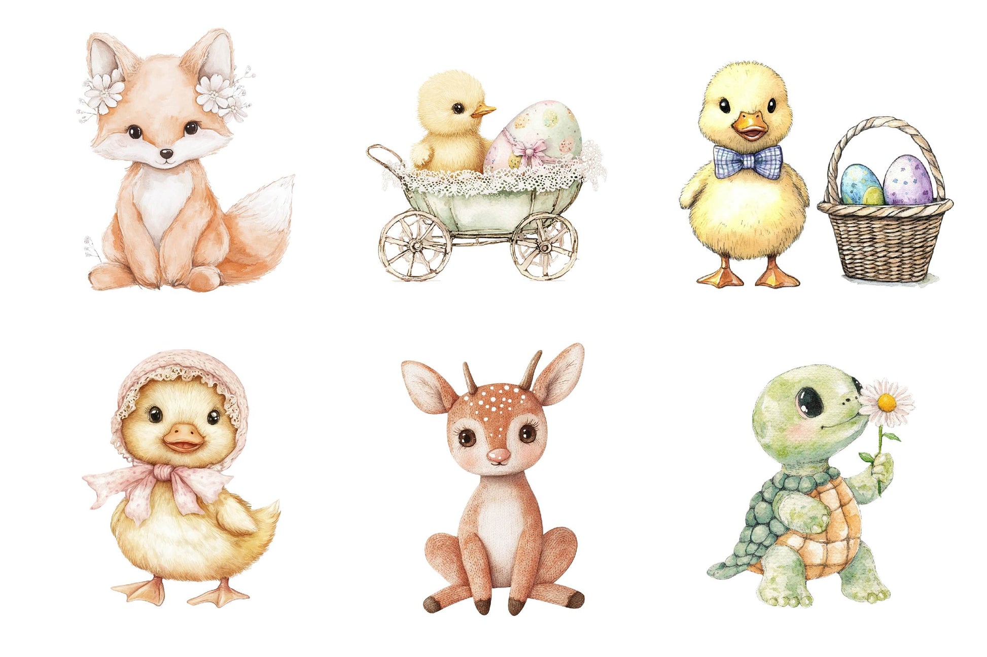 Vintage Knitted Plush Easter Baby Animals Clipart Bundle - CraftNest - Digital Crafting and Art