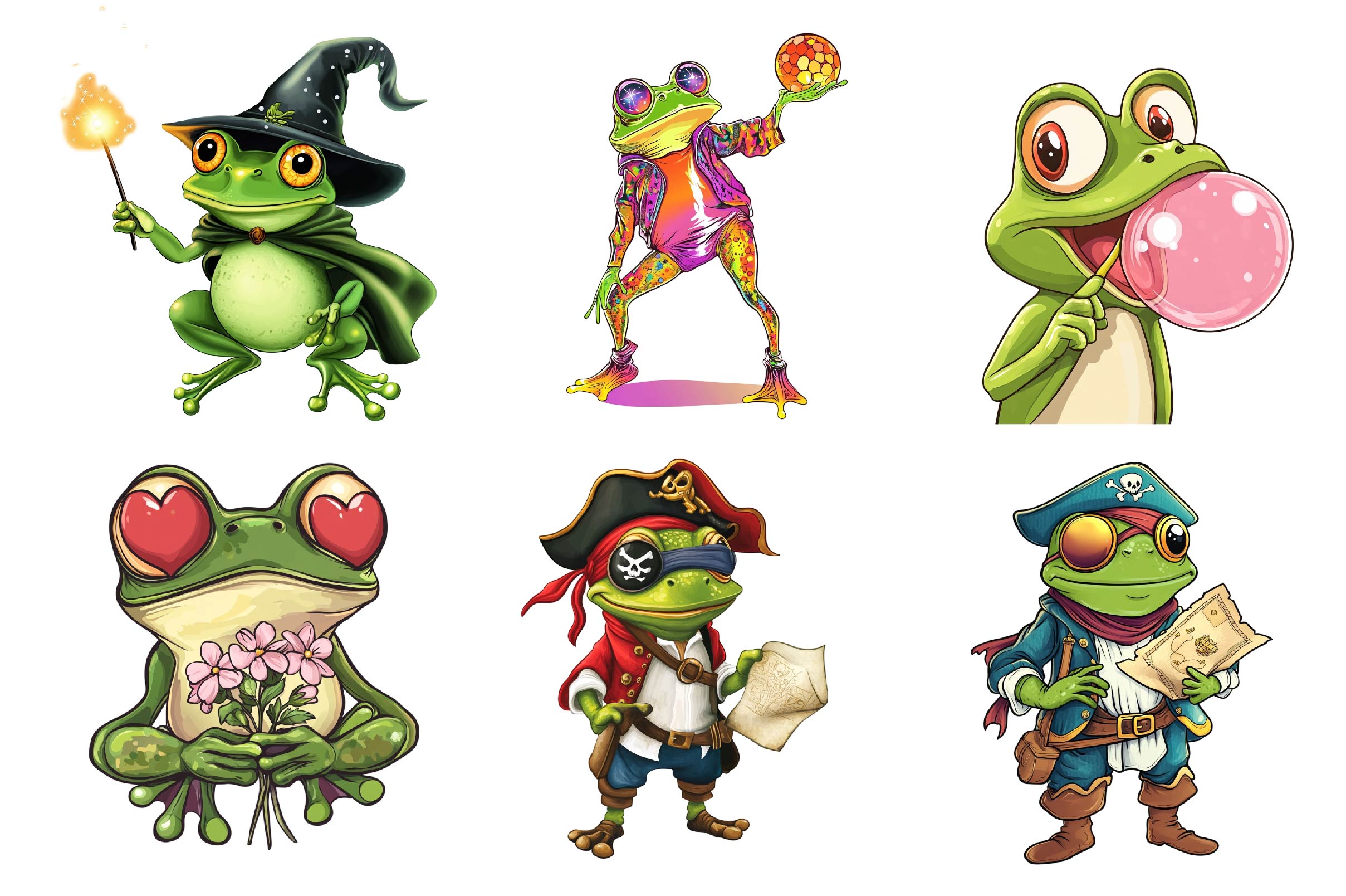 Quirky Funny Frog Clipart Bundle - CraftNest - Digital Crafting and Art