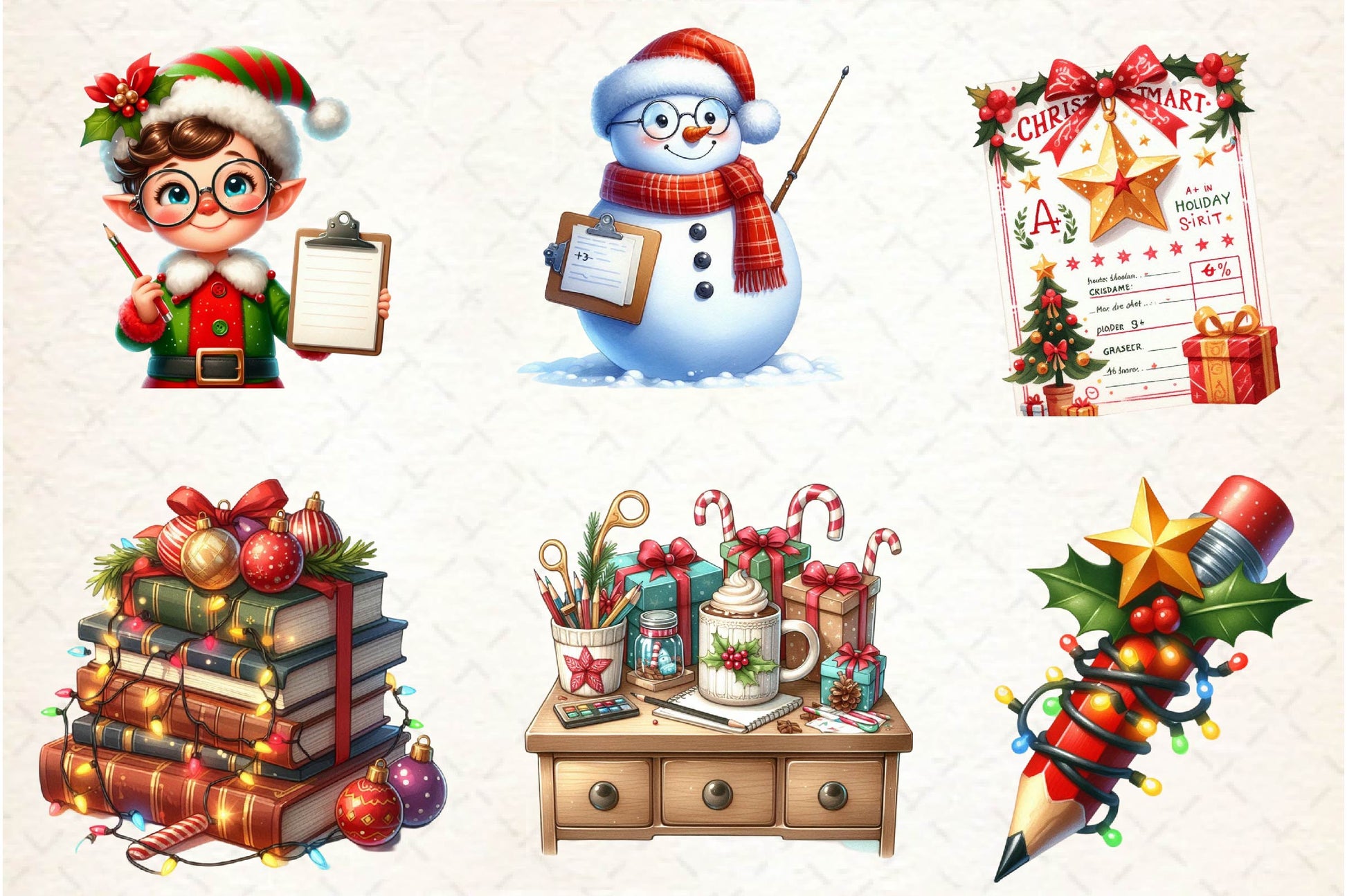 Christmas School Teacher Clipart Bundle - CraftNest - Digital Crafting and Art