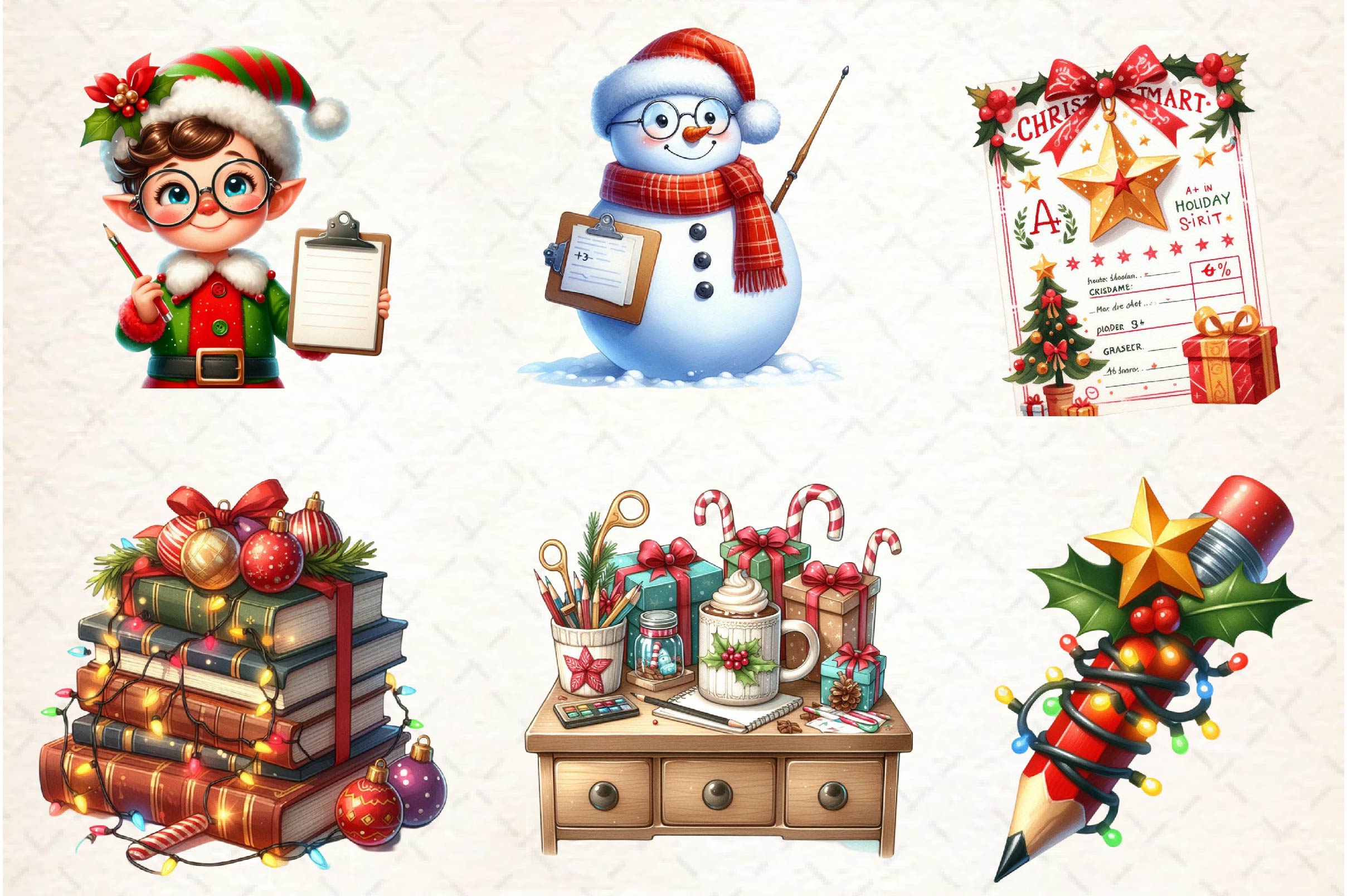 Christmas School Teacher Clipart Bundle - CraftNest - Digital Crafting and Art