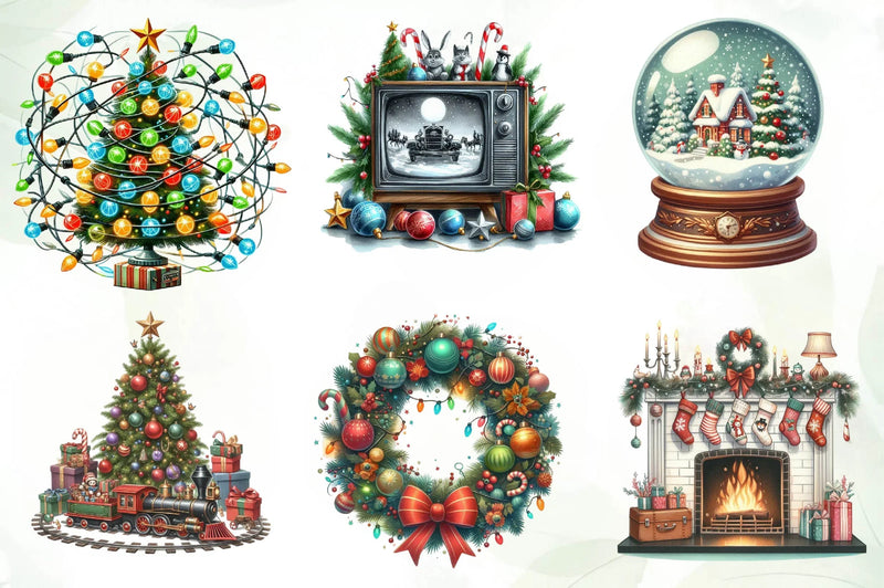 1950s Retro Christmas Clipart Bundle - CraftNest - Digital Crafting and Art