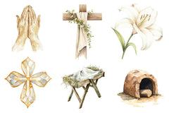 Beige Christian Easter Clipart Bundle - CraftNest - Digital Crafting and Art
