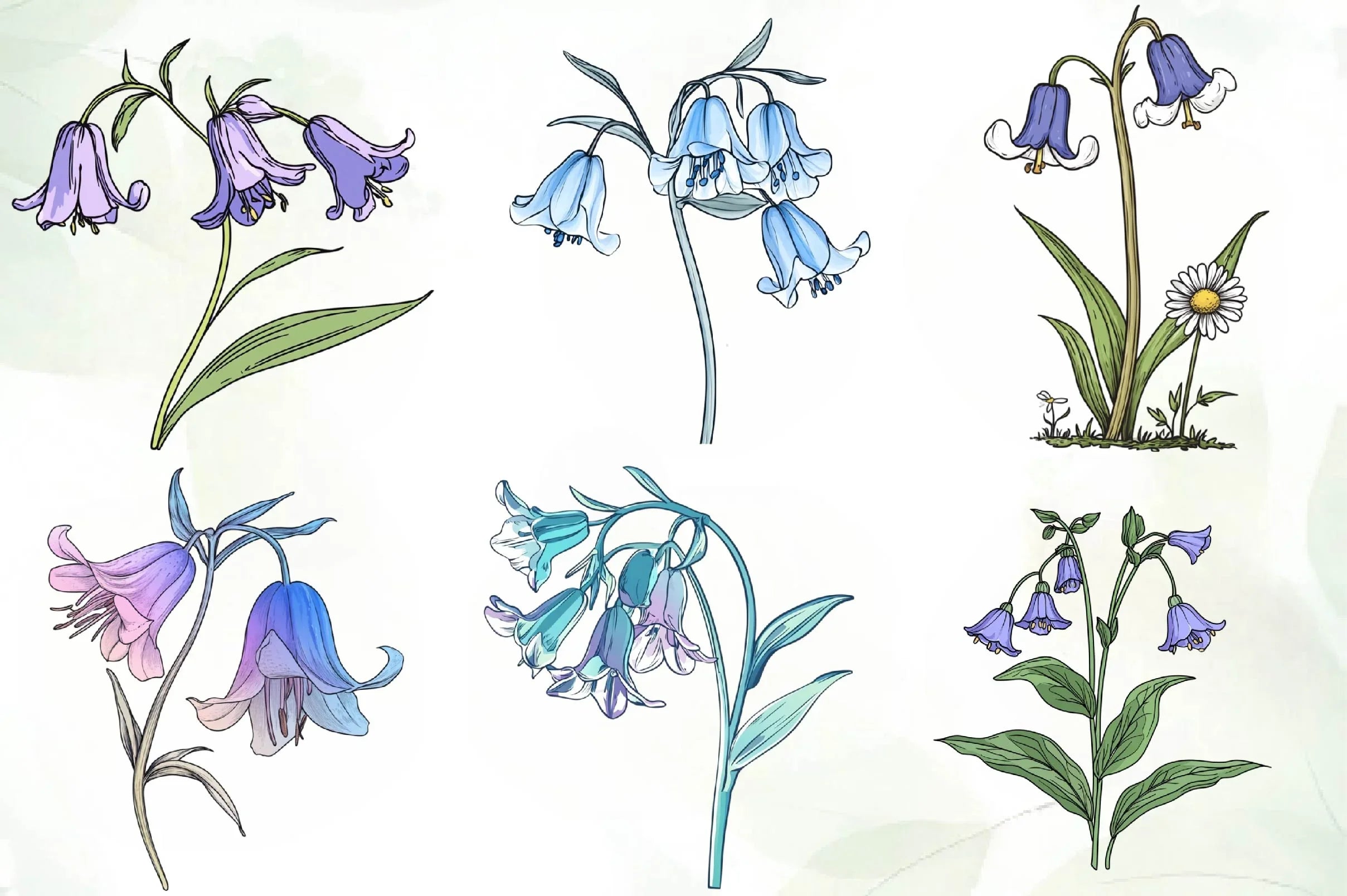 Little Bluebell Flower Bloom Clipart Bundle - CraftNest - Digital Crafting and Art