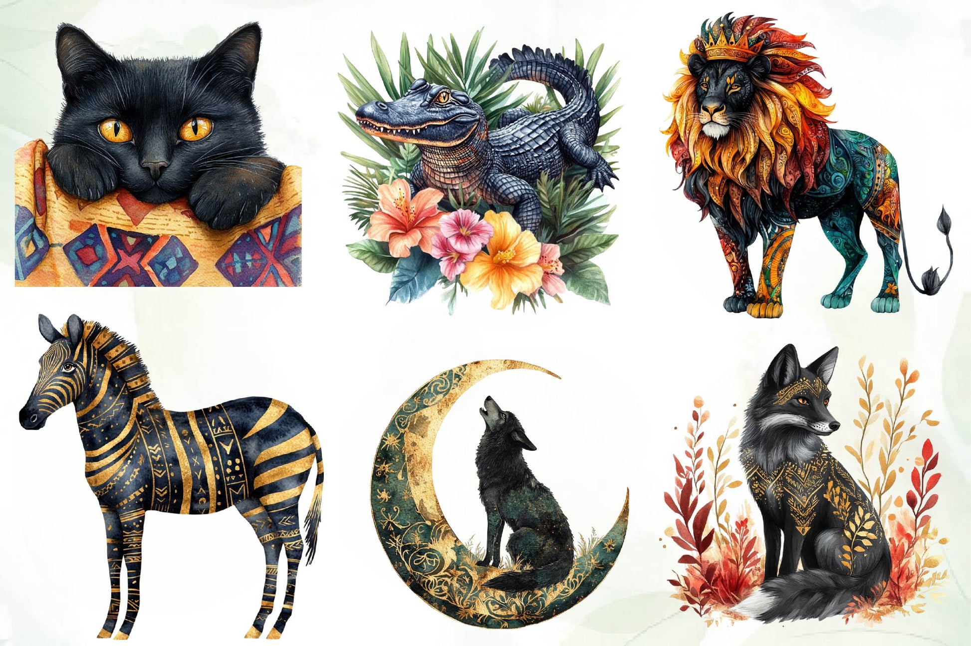 Black Month Animals Clipart Bundle 1 - CraftNest - Digital Crafting and Art