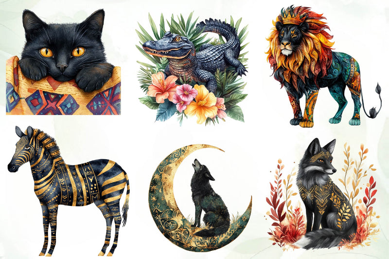Black Month Animals Clipart Bundle 1 - CraftNest - Digital Crafting and Art