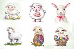 Brushstroke Sheep Easter Clipart Bundle - CraftNest - Digital Crafting and Art