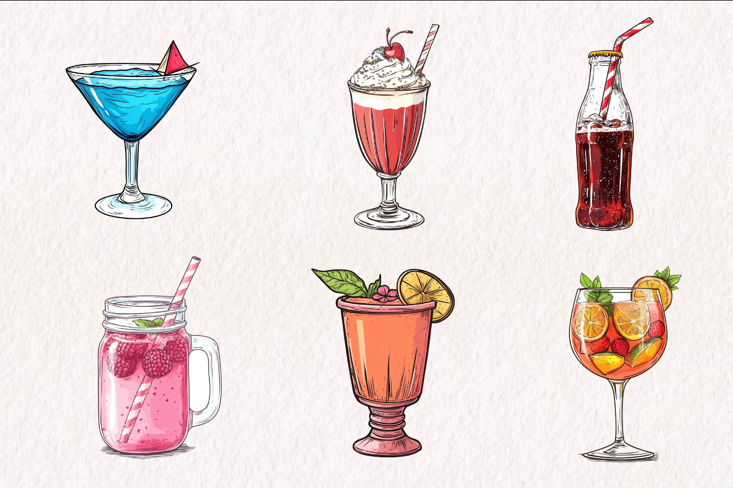 Summer Drink Clipart Bundle - CraftNest - Digital Crafting and Art