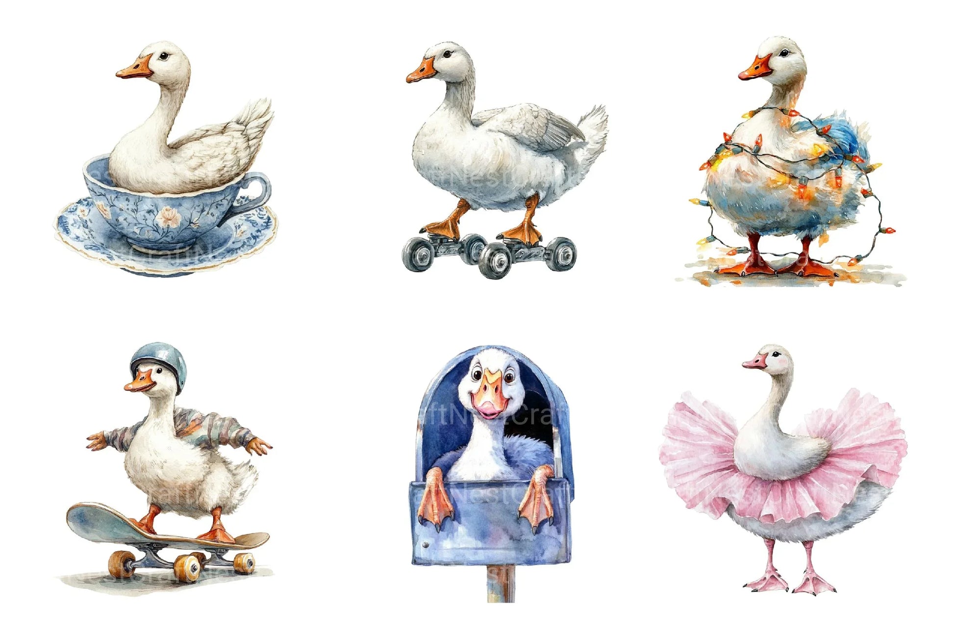 Silly Goose Clipart - CraftNest - Digital Crafting and Art