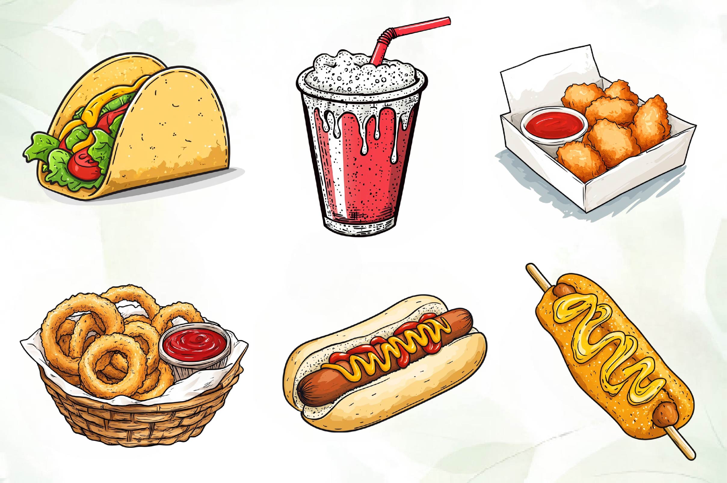 Fast Food Clipart Bundle - CraftNest - Digital Crafting and Art