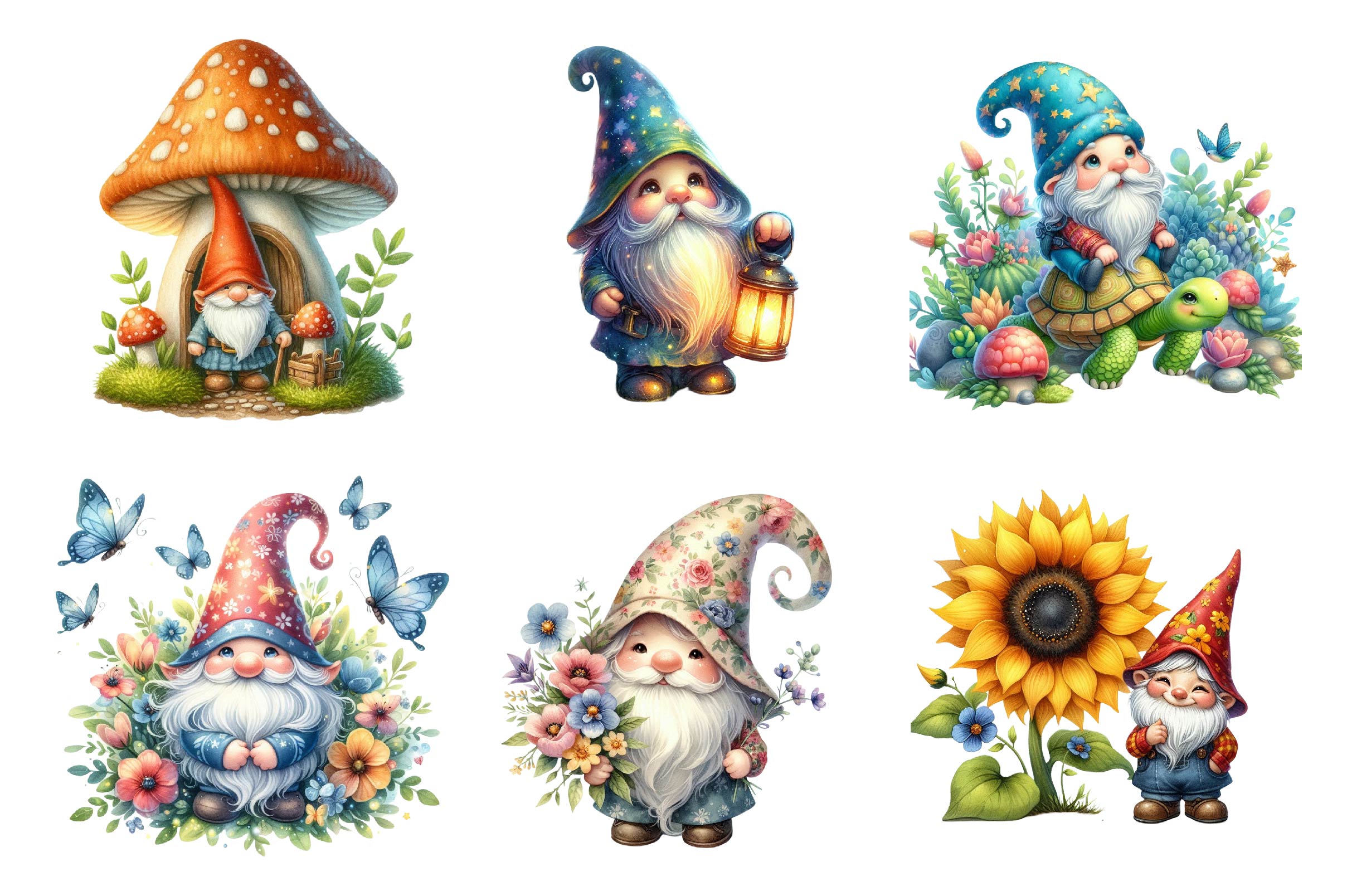 Garden Gnomes Collection Clipart Bundle - CraftNest - Digital Crafting and Art