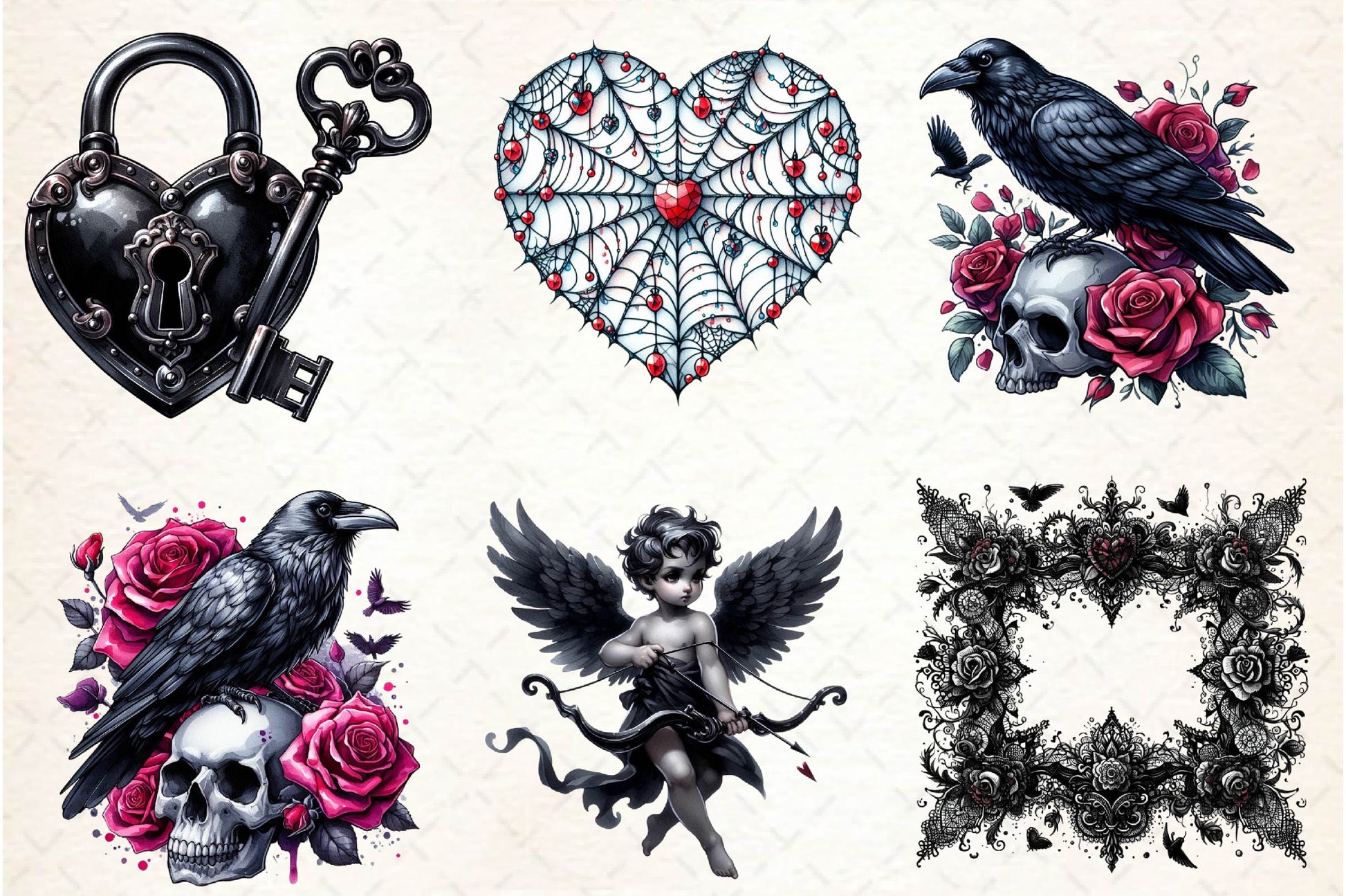 Gothic Valentines Day Clipart Bundle - CraftNest - Digital Crafting and Art