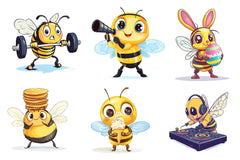 Quirky Funny Bee Clipart Bundle - CraftNest - Digital Crafting and Art