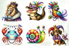Mardi Gras Animals Clipart Bundle - CraftNest - Digital Crafting and Art