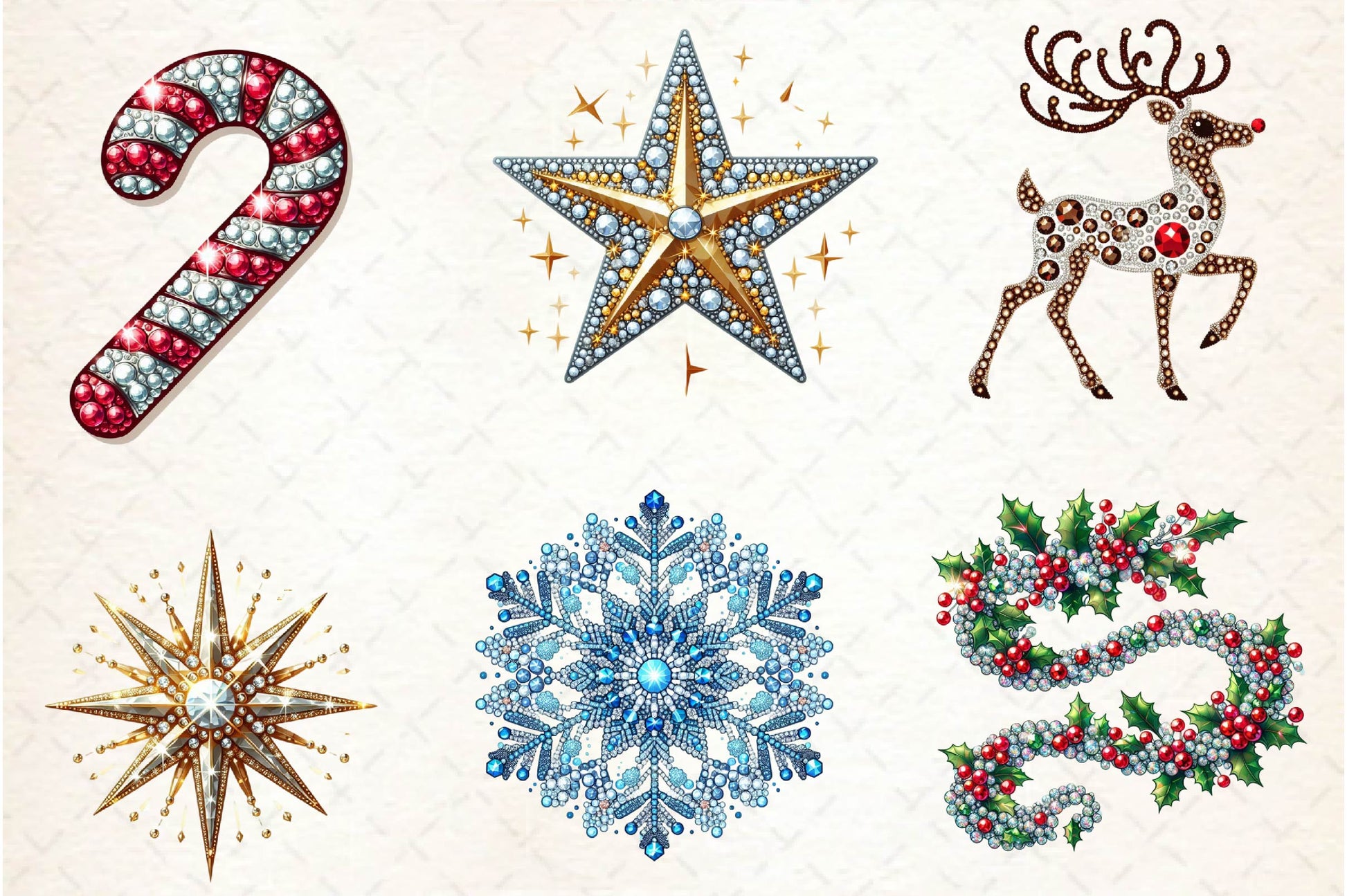 Rhinestone Christmas Clipart Bundle - CraftNest - Digital Crafting and Art