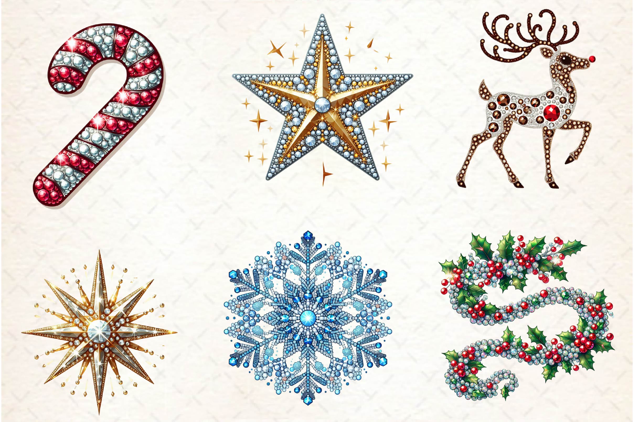 Rhinestone Christmas Clipart Bundle - CraftNest - Digital Crafting and Art