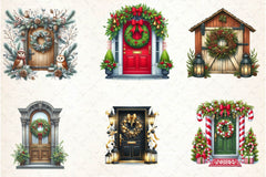 Christmas Door Clipart Bundle - CraftNest - Digital Crafting and Art