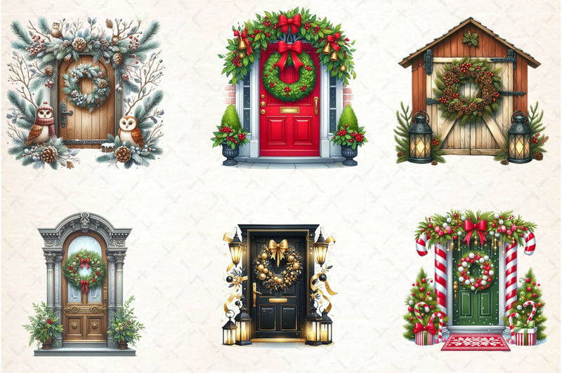 Christmas Door Clipart Bundle - CraftNest - Digital Crafting and Art