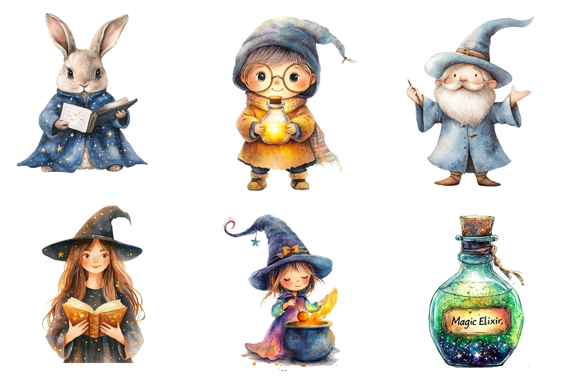 Enchanted Little Wizards Clipart Bundle - CraftNest - Digital Crafting and Art